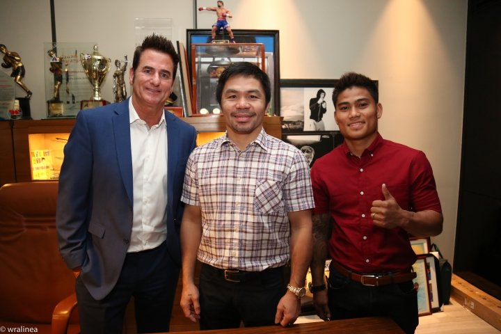 Sean Gibbons, Manny Pacquiao & Mark Magsayo (MPP Promotions)