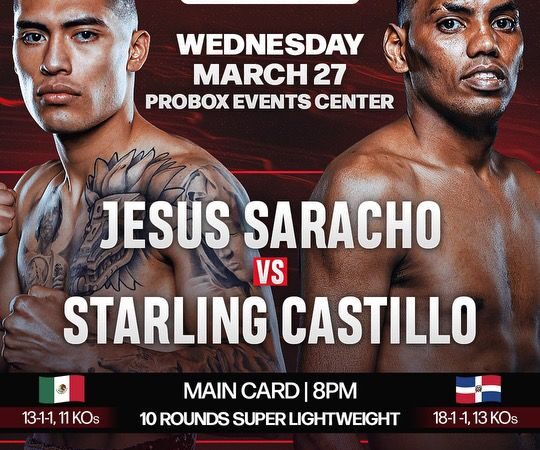 Starling Castillo listo para Jesús Saracho después de unirse a Bob Santos. Castillo se ha reconstruido desde una sorprendente derrota...