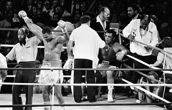Larry Holmes defeats Muhammad Ali at Caesars Palace in Las Vegas on October 2, 1980. (Getty Images).