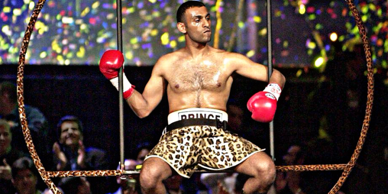 Prince Naseem Hamed gave boxing fans some of the best and most entertaining ring walks. AP Photo/Kevork Djansezian